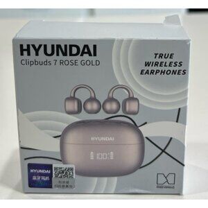 Hyundai Clipbuds 7 True Wireless Earphones in Rose Gold.